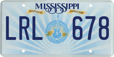 MS license plate LRL678