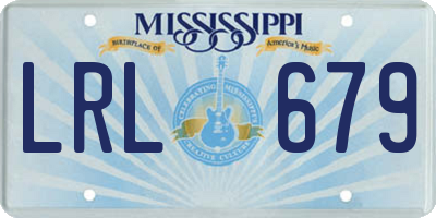 MS license plate LRL679