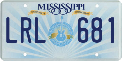 MS license plate LRL681