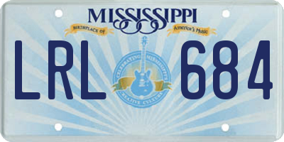 MS license plate LRL684