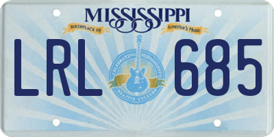 MS license plate LRL685