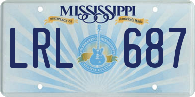 MS license plate LRL687
