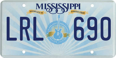 MS license plate LRL690