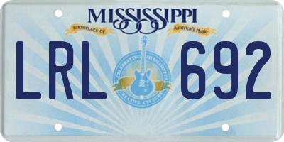 MS license plate LRL692