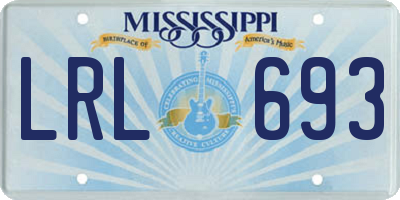 MS license plate LRL693