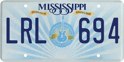 MS license plate LRL694