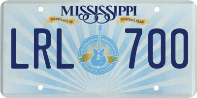 MS license plate LRL700