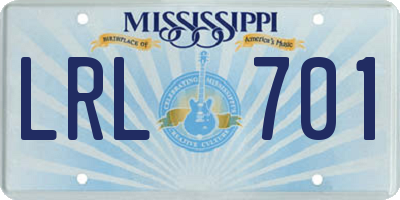 MS license plate LRL701