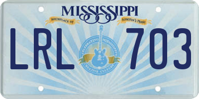 MS license plate LRL703