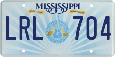 MS license plate LRL704