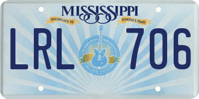 MS license plate LRL706