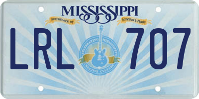 MS license plate LRL707