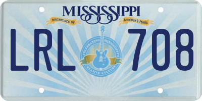 MS license plate LRL708
