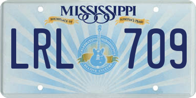MS license plate LRL709