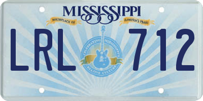 MS license plate LRL712