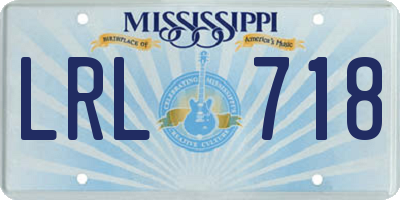 MS license plate LRL718