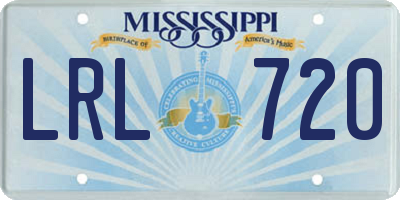 MS license plate LRL720