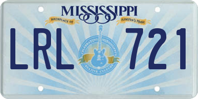 MS license plate LRL721