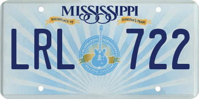 MS license plate LRL722