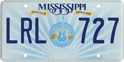 MS license plate LRL727