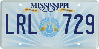 MS license plate LRL729