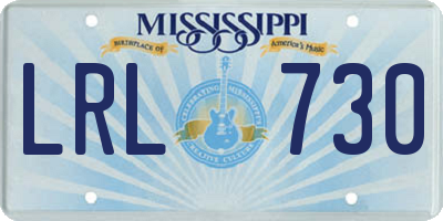 MS license plate LRL730