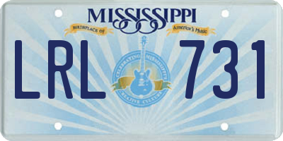 MS license plate LRL731