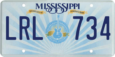 MS license plate LRL734