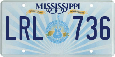 MS license plate LRL736