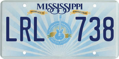 MS license plate LRL738