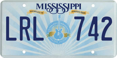 MS license plate LRL742