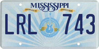 MS license plate LRL743