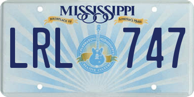 MS license plate LRL747