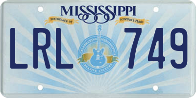 MS license plate LRL749