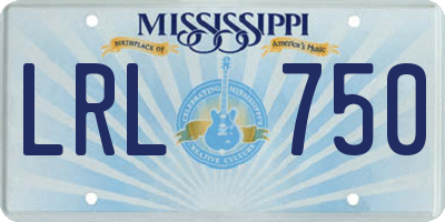 MS license plate LRL750