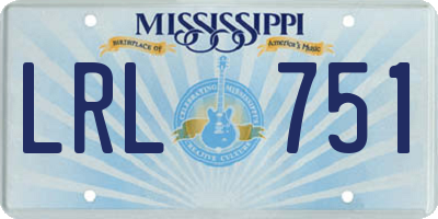 MS license plate LRL751