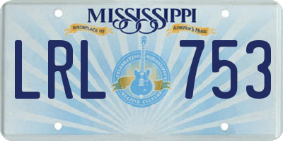 MS license plate LRL753