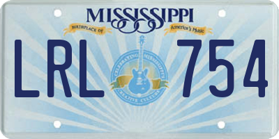 MS license plate LRL754