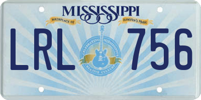 MS license plate LRL756