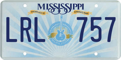 MS license plate LRL757