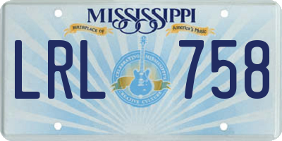 MS license plate LRL758