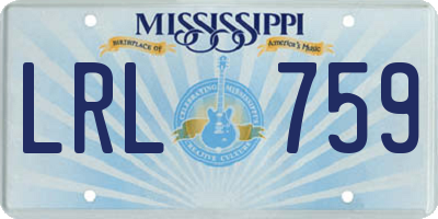 MS license plate LRL759