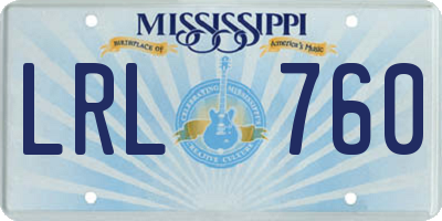 MS license plate LRL760