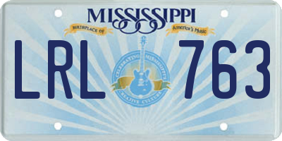 MS license plate LRL763