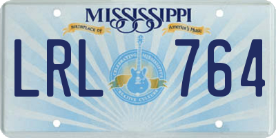 MS license plate LRL764