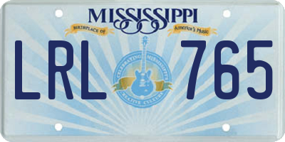 MS license plate LRL765
