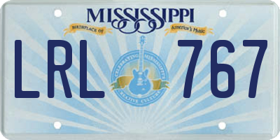 MS license plate LRL767