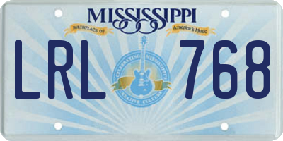 MS license plate LRL768