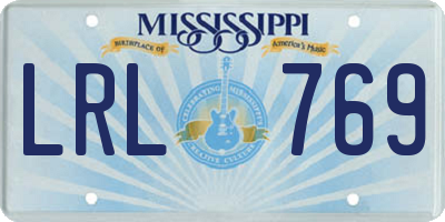 MS license plate LRL769