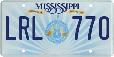 MS license plate LRL770